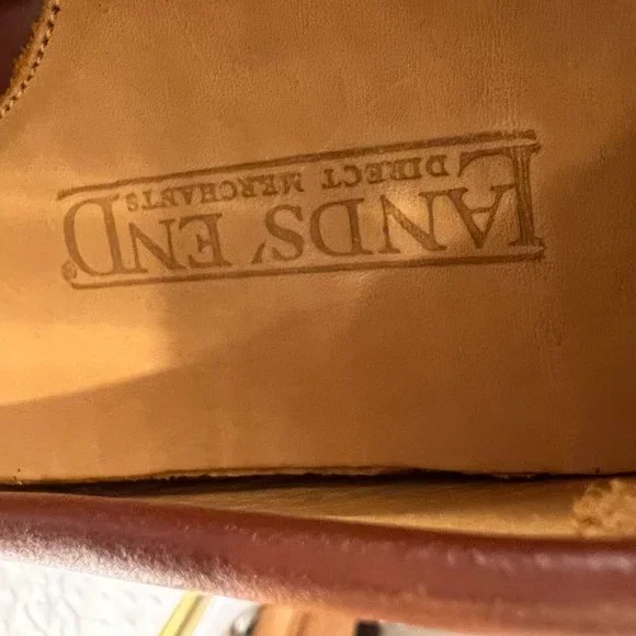 NEW Brown leather driving loafers/moccasins - Lands' End - Picture 7 of 9